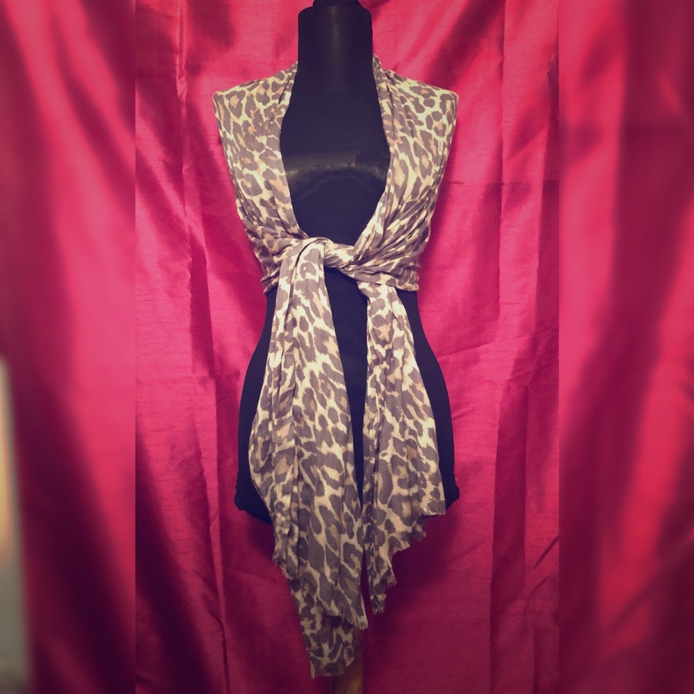C- Cheetah/ leopard print Coach scarf